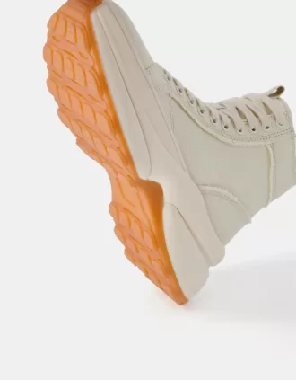Zapatillas altas con suela gruesa ECRU