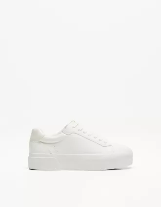 Zapatillas con plataforma con estampado animal WHITE