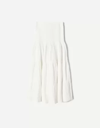 falda midi a capas Off white
