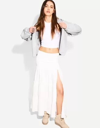 falda midi a capas Off white