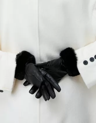 guantes de piel sintética Black