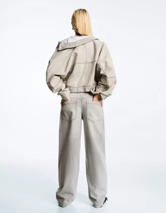 jeans holgados barril Grey