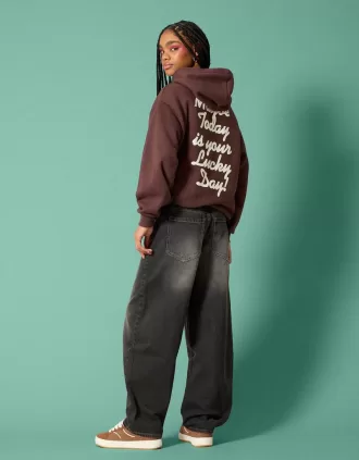 jeans holgados barril Black