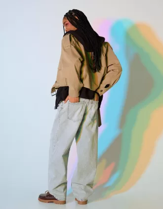 jeans holgados barril Grey