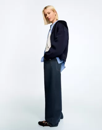 jeans holgados barril Navy