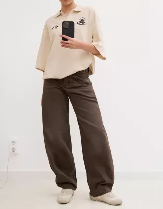 jeans holgados barril Brown