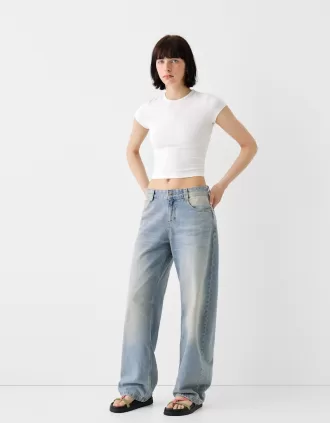 jeans holgados barril Light blue