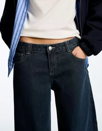 jeans holgados barril Navy
