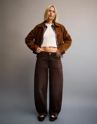 jeans holgados barril Brown