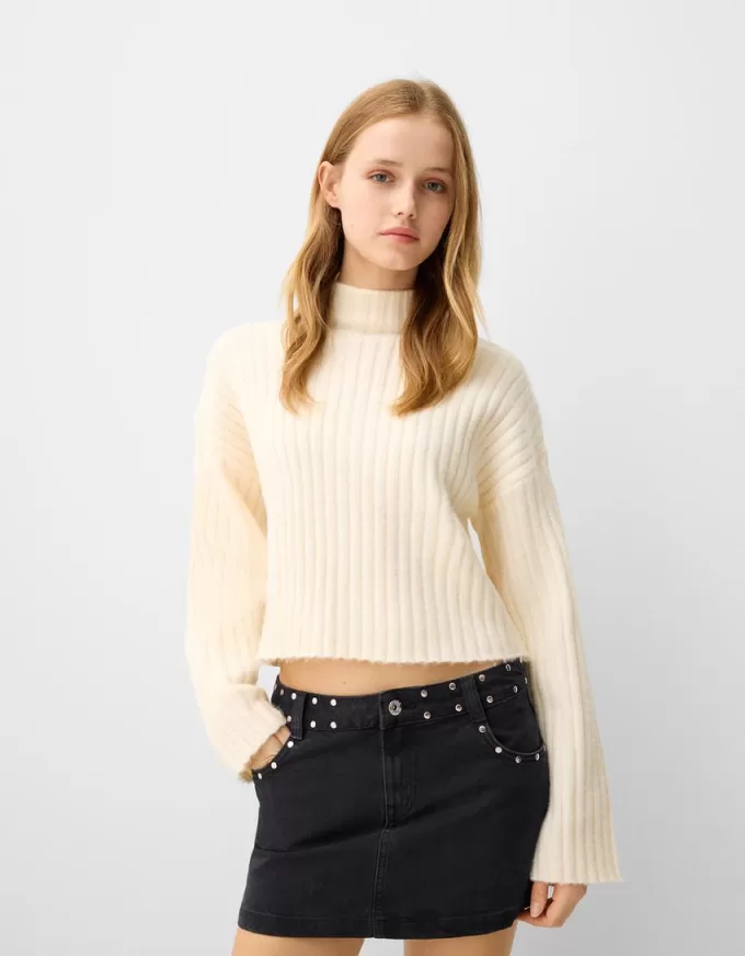 minifalda con tachuelas Black