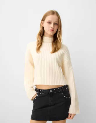 minifalda con tachuelas Black