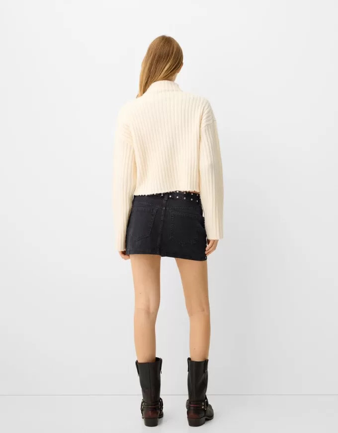 minifalda con tachuelas Black