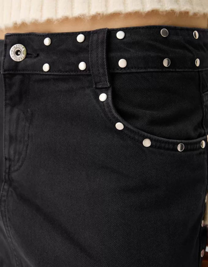 minifalda con tachuelas Black