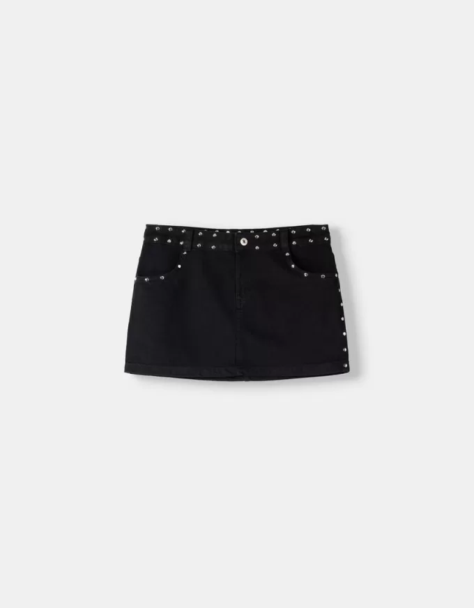 minifalda con tachuelas Black