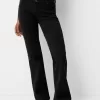 pantalones acampanados de sarga Black