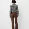 pantalones acampanados de sarga Brown