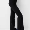 pantalones acampanados de sarga Black