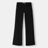 pantalones acampanados de sarga Black