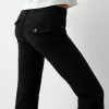 pantalones acampanados de sarga Black