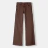 pantalones acampanados de sarga Brown