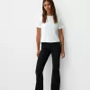 pantalones acampanados de sarga Black