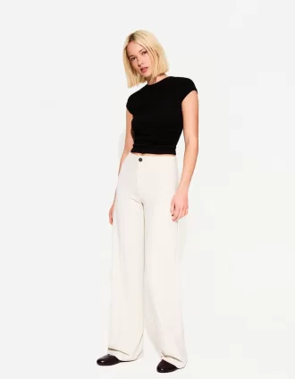 pantalones anchos Cream