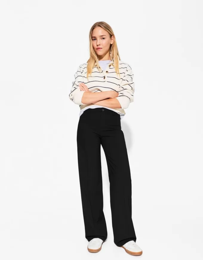 pantalones anchos Black