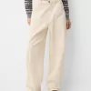 pantalones de carpintero de sarga Cream
