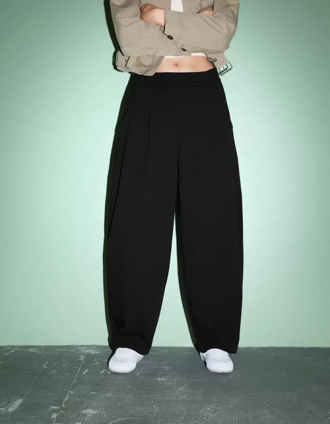 pantalones de chándal barril Black
