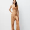 pantalones de lentejuelas Brown
