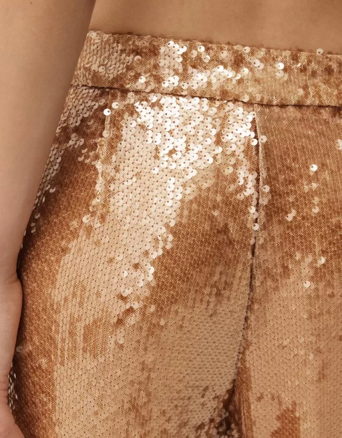 pantalones de lentejuelas Brown
