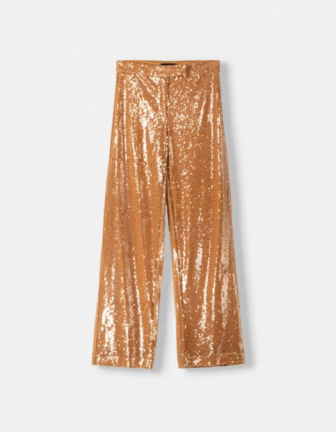 pantalones de lentejuelas Brown