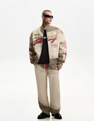 pantalones deportivos holgados Nascar Brown