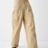 pantalones skater cargo de sarga Beige