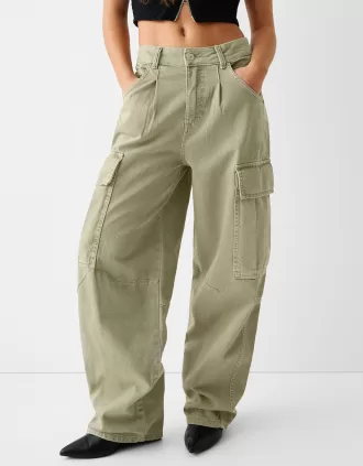 pantalones skater cargo de sarga Khaki