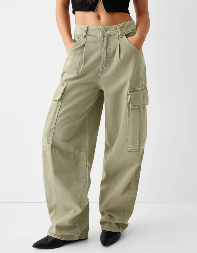 pantalones skater cargo de sarga Khaki