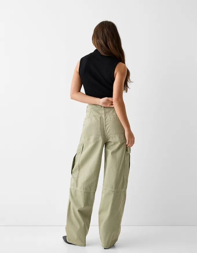 pantalones skater cargo de sarga Khaki