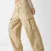 pantalones skater cargo de sarga Beige