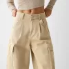 pantalones skater cargo de sarga Beige