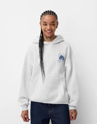 sudadera con capucha y estampado Lilo & Stitch Grey