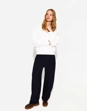 suéter con cuello en V Off white