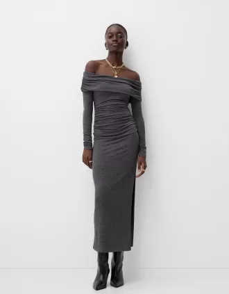 vestido midi Bardot Grey