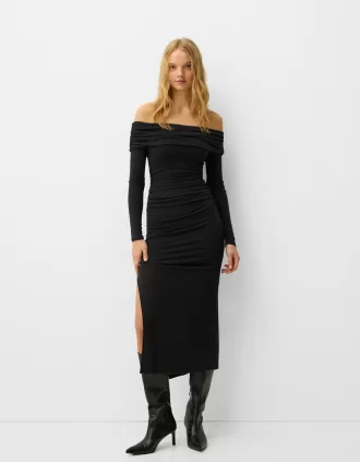 vestido midi Bardot Black